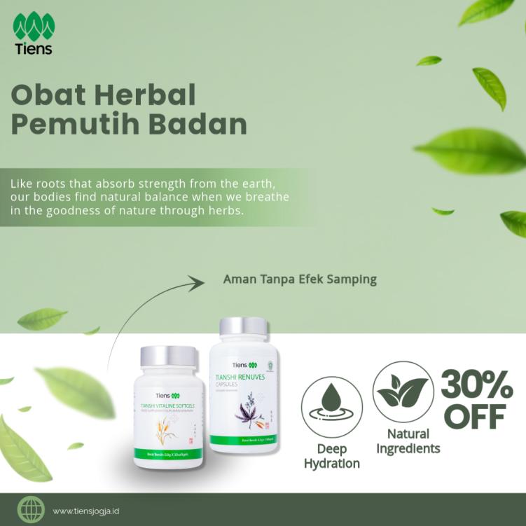 Pemutih Badan Alami dengan Obat Herbal Tiens
